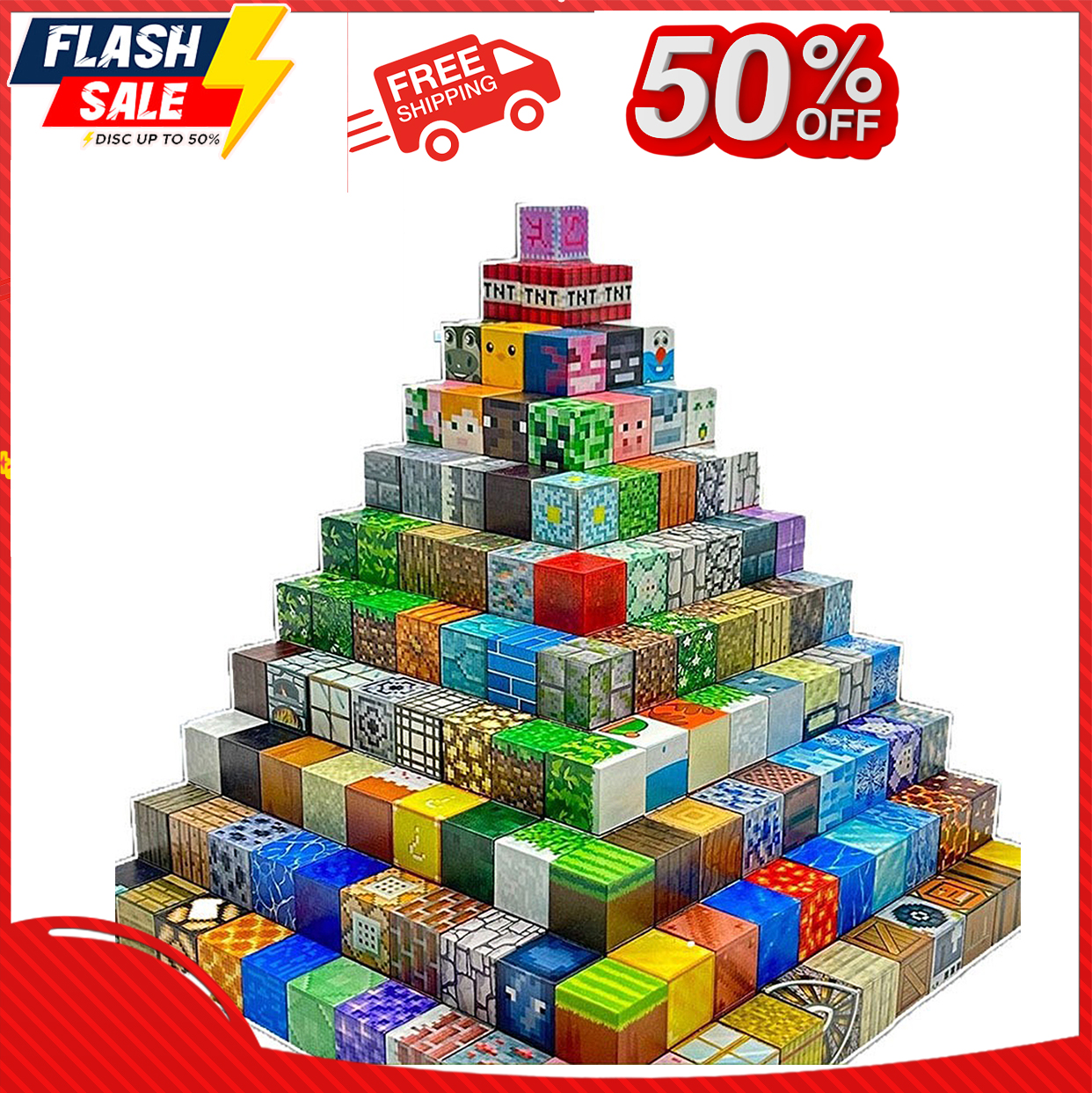 (FREE-SHIP) Tặng bài anime - Khối xây dựng Nam Châm Minecraft - Nhân vật Minecraft - Đồ chơi mô hình lắp ráp khối xây dựng từ tính - POMI