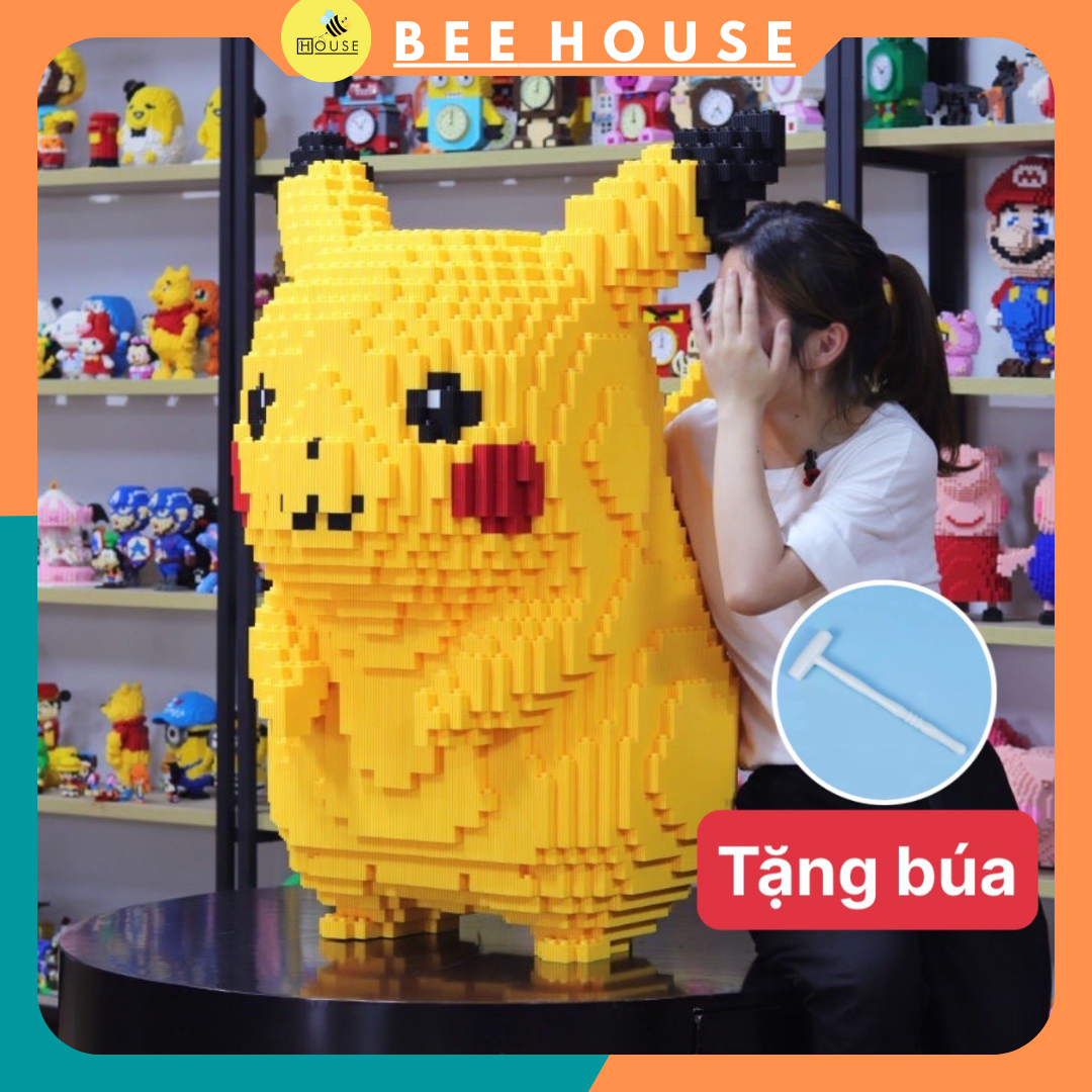 [HOÀN TIỀN 6%]bộ đồ chơi xếp hình lắp ráp nhân vật hoạt hình mario - pikachu - mèo máy doremon nanoblock quà tặng dễ thương
