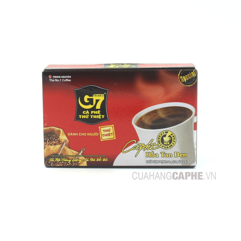 Cà phê g7 đen không đường hộp 15 gói cafe hoà tan trung nguyên
