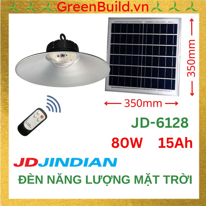 Đèn năng lượng mặt trời JINDIAN 80W JD-6128, đèn High Bay