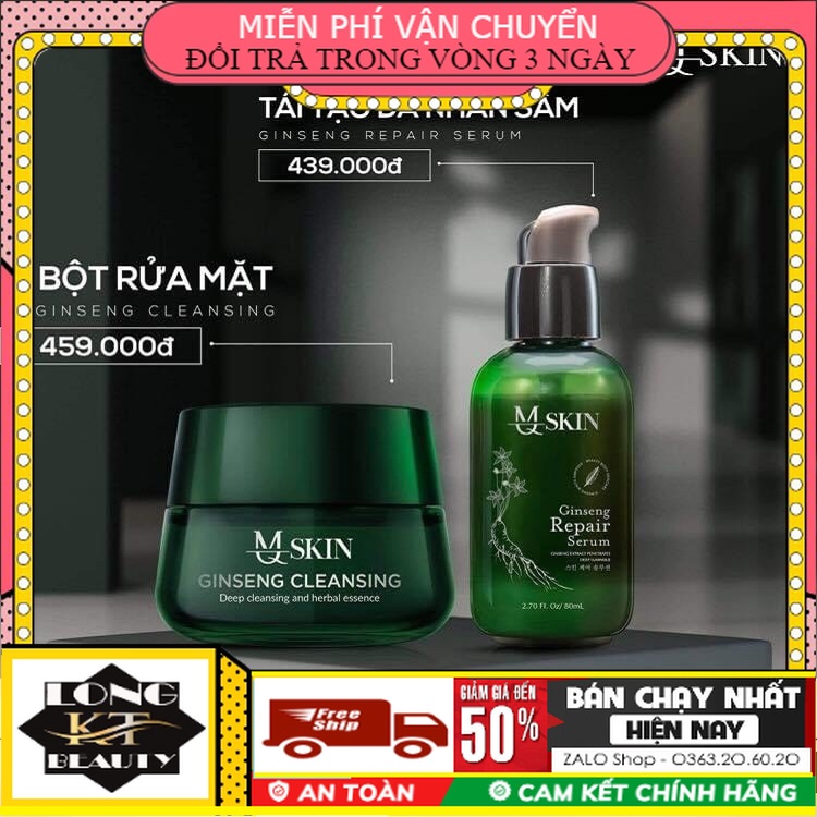 [[HOT-Sale Lớn-chính hãng]]Combo bộ đôi tái tạo da MQ SKiN 80ML+BỘT NHÂN SÂM 100GR  MQ skin giúp thay đổi bề mặt da xấu, cải thiện các vấn đề về da, chăm sóc từ sâu bên trong giúp tái tạo da mới