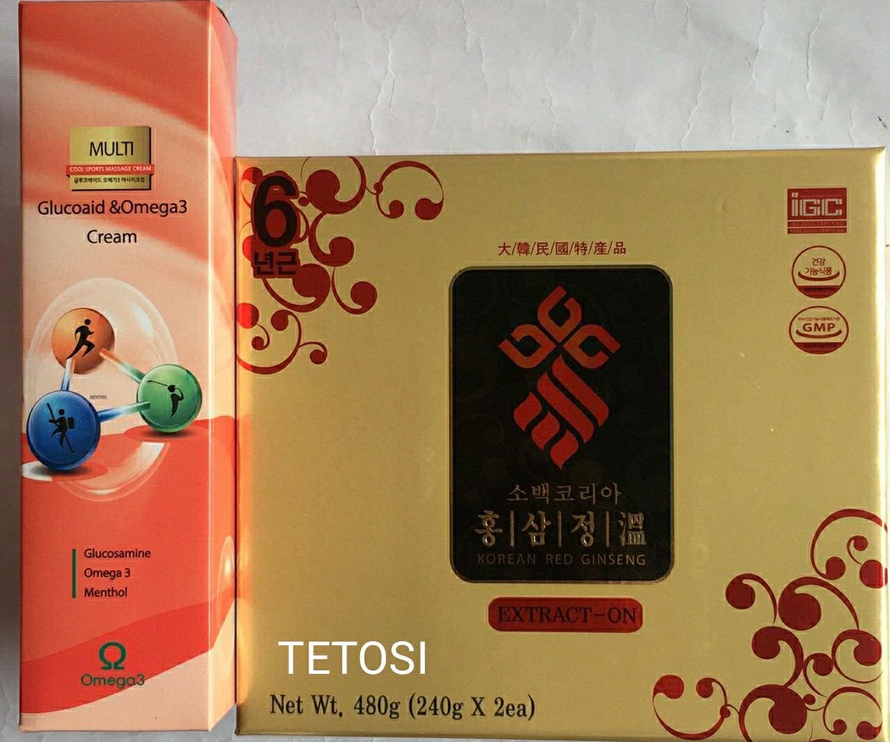 Cao Hồng Sâm Sobaek 6 Năm Tuổi Một Hộp 2 Hũ (240g/hũ) Tặng Kèm 1 Tuýt Dầu Xoa Bóp Hàn Quốc, Giúp Bồi Bổ Cơ Thể, Cao Sâm Hàn Quốc, Cao Sâm Sobaek, Cao Hồng Sâm Hàn Quốc, Tetosi