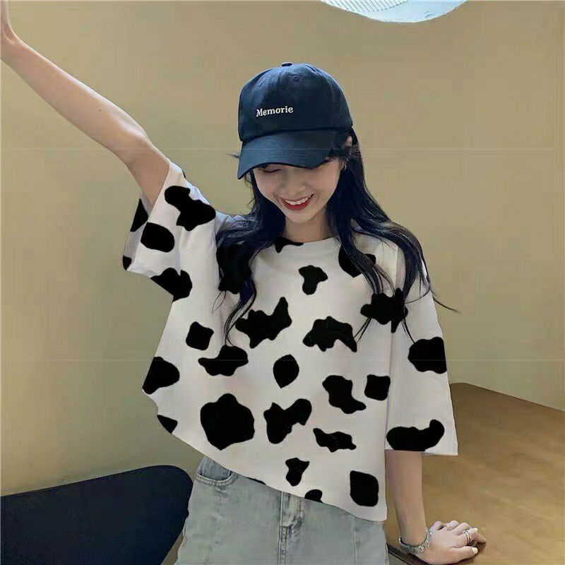Áo Croptop Bò Sữa dáng rộng hottrend