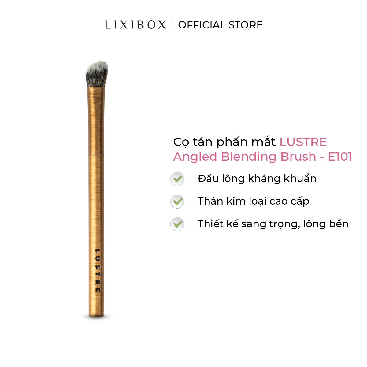 Cọ lẻ tán phấn mắt lustre pro makeup brush angled blending brush - gold edition e101