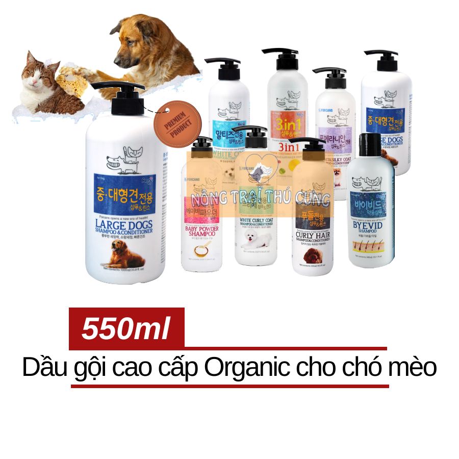 Sữa tắm forcans premium thơm lâu cho chó mèo 550ml -