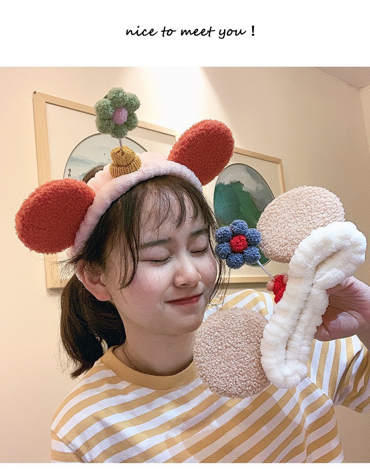 Băng đô cài tóc tay hoa lò xo dễ thương