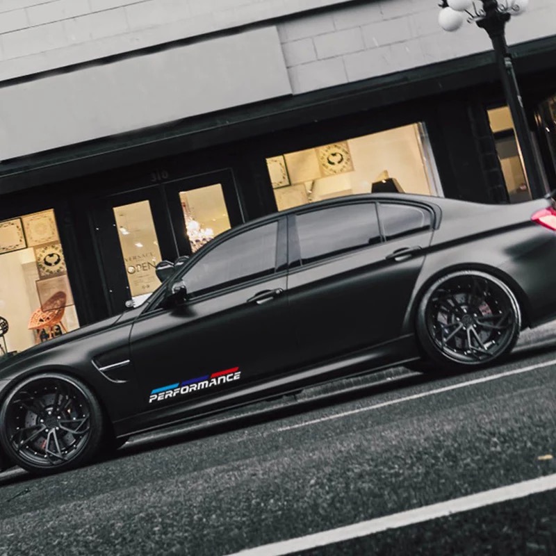 [HCM]Bộ 2 tem dán cửa xe ô tô Performance 02 (trắng)