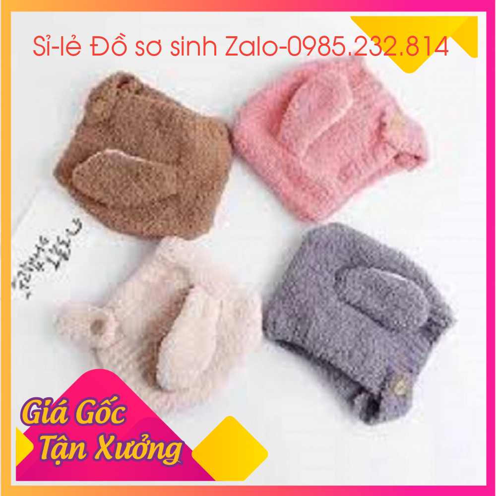 Mũ lông cừu có tai ấm áp cho bé