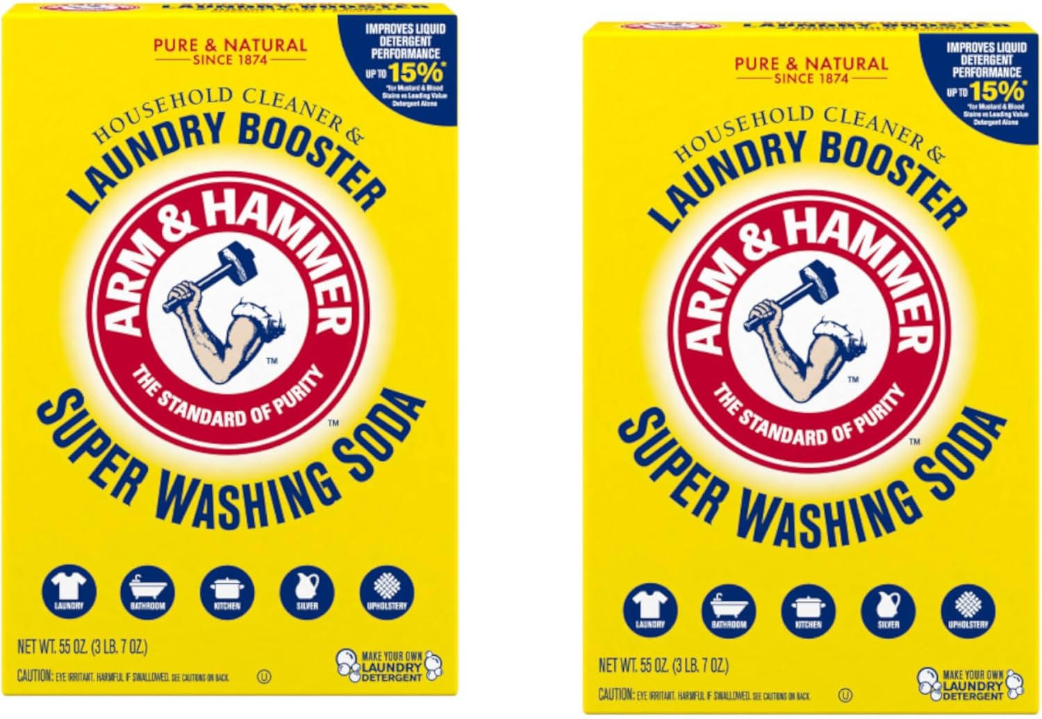 Bột giặt Arm & Hammer Super Washing Soda 55 ounce (Gói 2 chai)