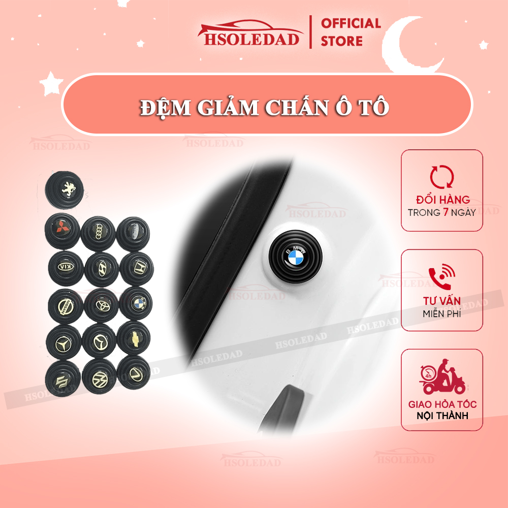 Đệm giảm chấn ô tô - Nút giảm lực đóng cửa xe ô tô đầy đủ logo các hãng