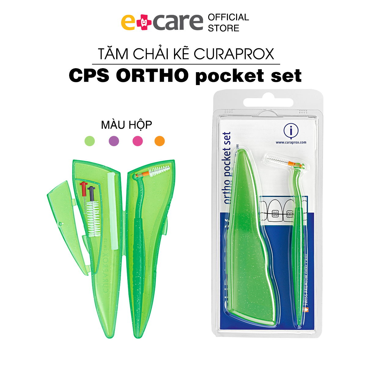 Hộp tăm chải kẽ cho răng niềng Curaprox CPS Ortho Pocket Set