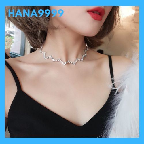[HCM]Vòng cổ nữ choker bạc lượn sóng phong cách nhật hàn kèm video