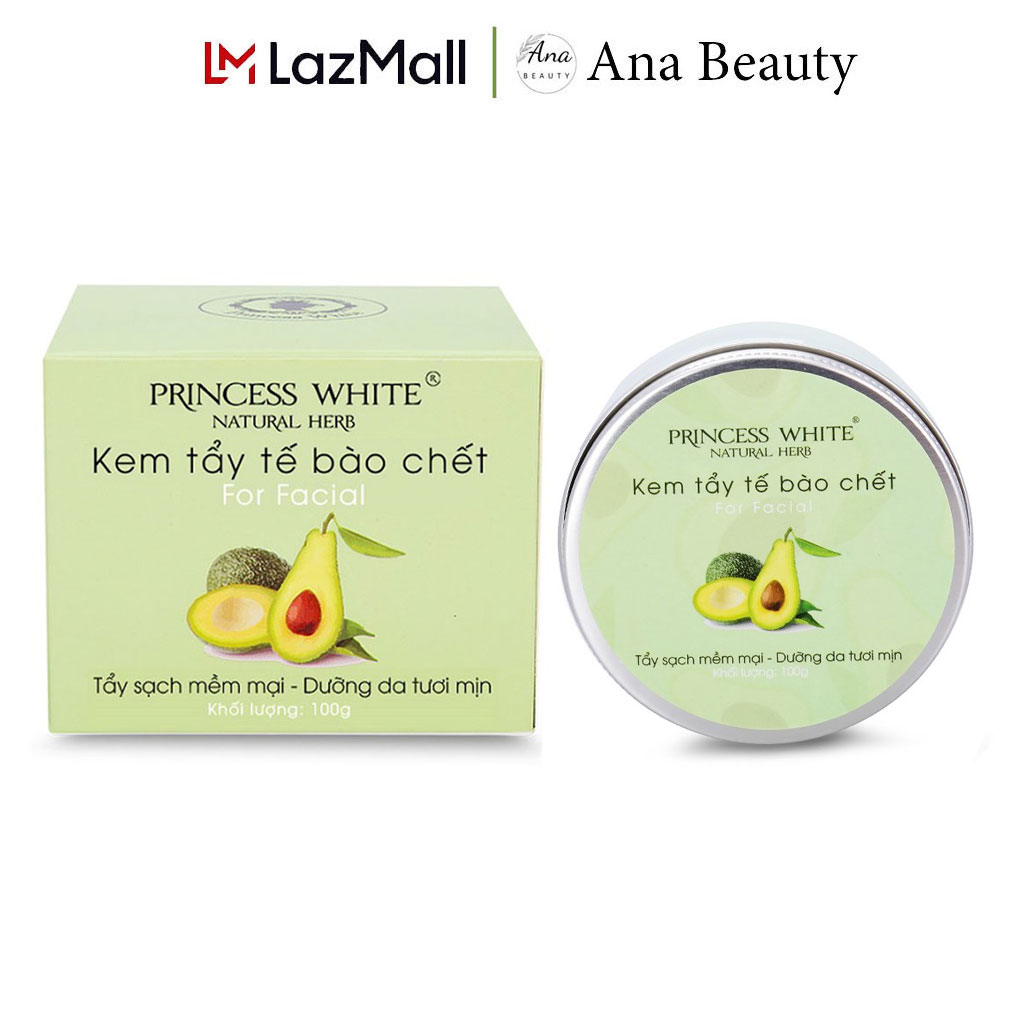 Kem Tẩy Tế Bào Chết Da Mặt Chiết Xuất Trái Bơ Princess White HerSkin 100g