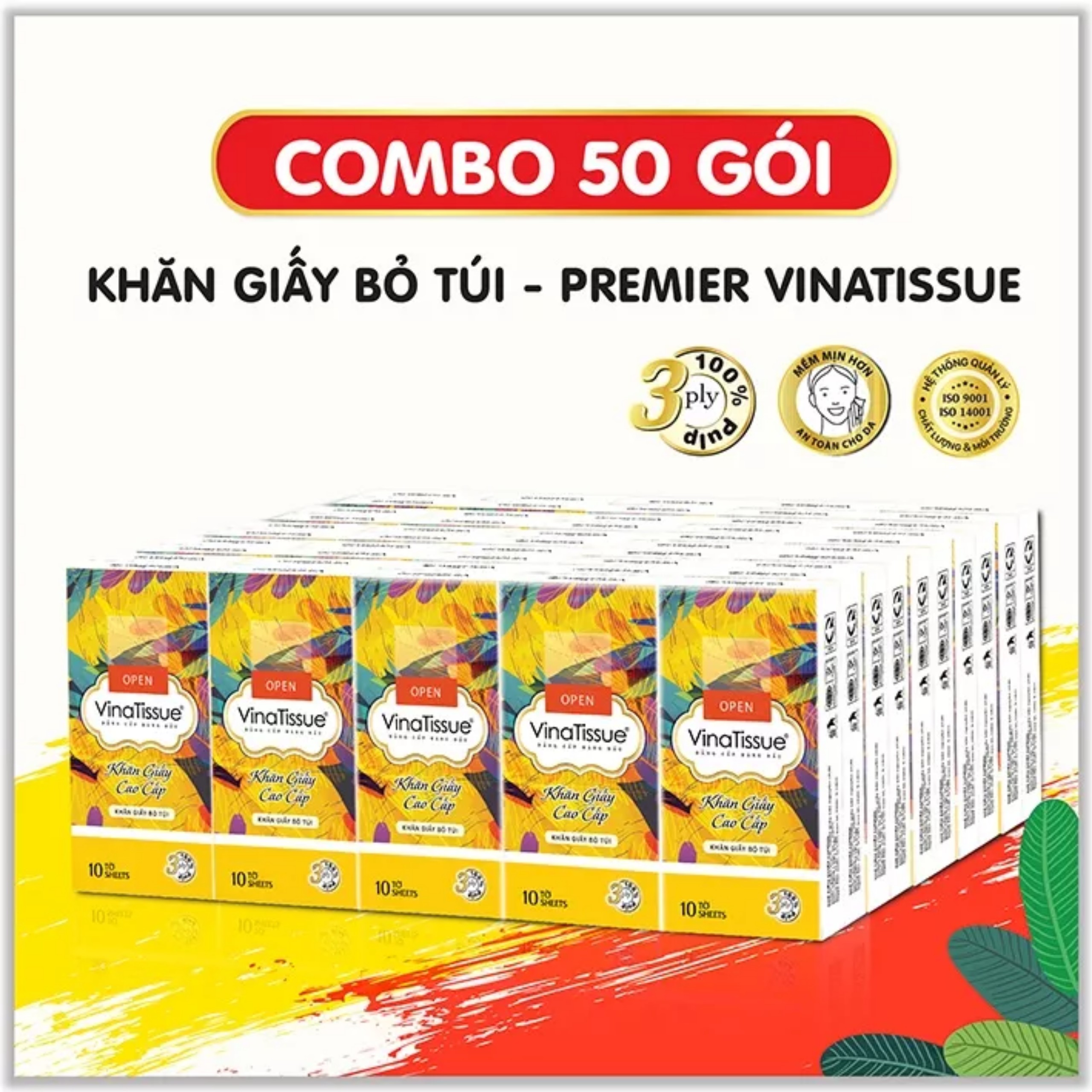 Khăn giấy bỏ túi Premier VinaTissue 10 tờ