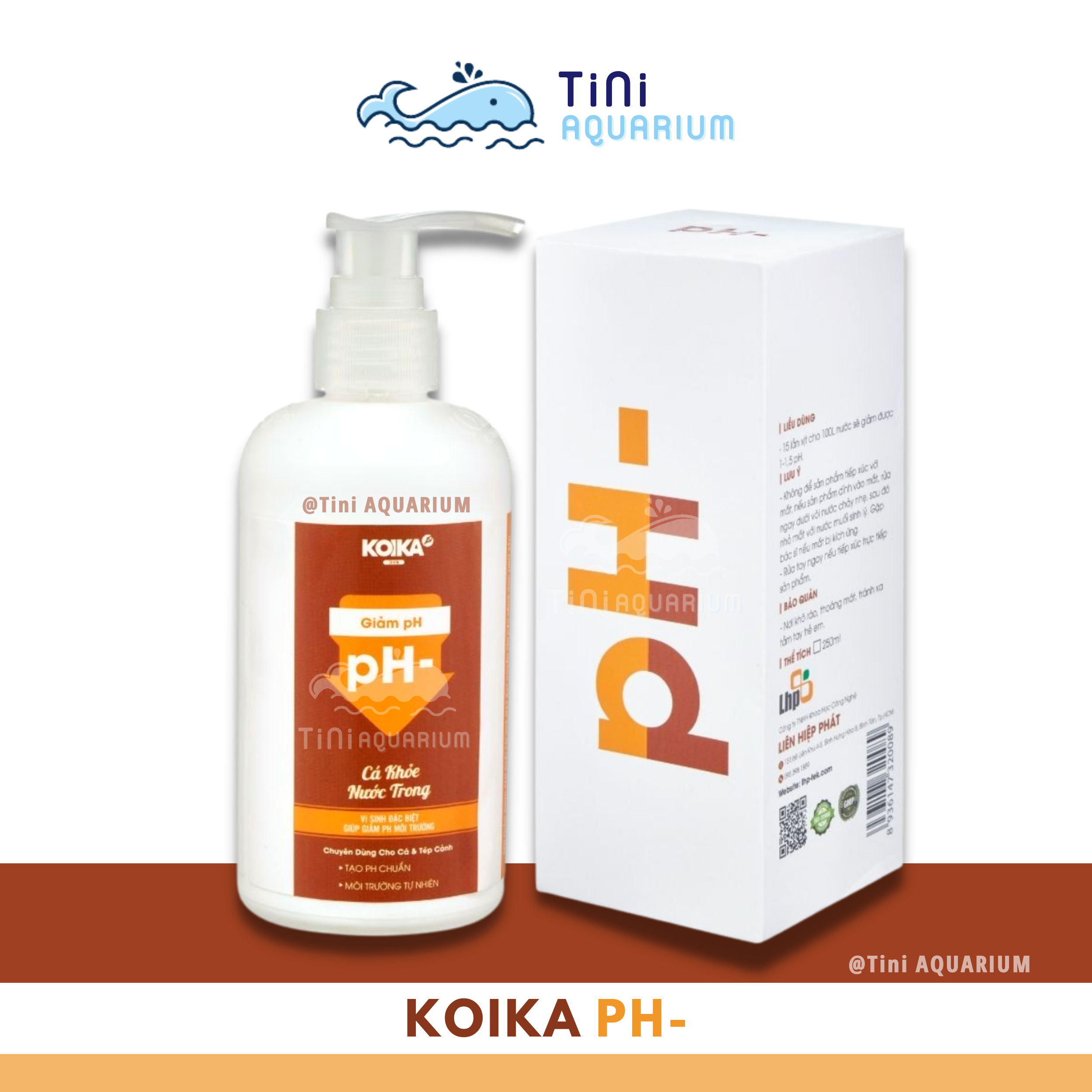 KOIKA - PH- dung dịch giảm độ PH - men vi sinh giúp giảm PH chuyên dùng cho cá và tép cảnh
