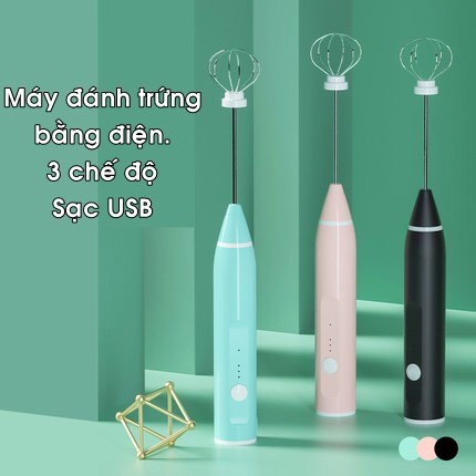 [TẶNG QUÀ] Máy đánh trứng, đánh sữa, đánh bọt cafe cầm tay mini bằng điện 3 tốc độ