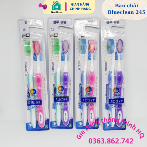 Bộ 2 bàn chải đánh răng siêu mềm cao cấp Blueclean Hàn Quốc 245