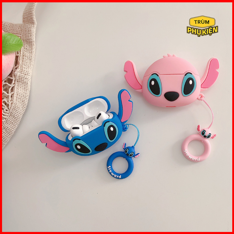 Case Airpods Pro Stitch đựng tai nghe không dây ☘️ Tặng kèm móc Treo như Hình ☘️