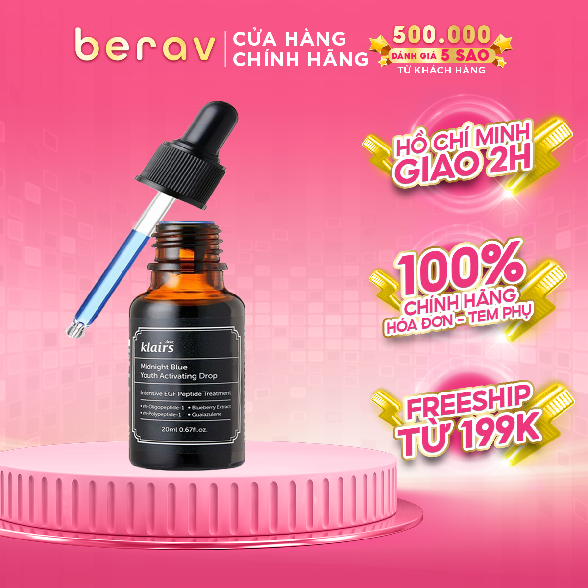 Tinh Chất Klairs Phục Hồi Da Sau Mụn Midnight Serum 20ml