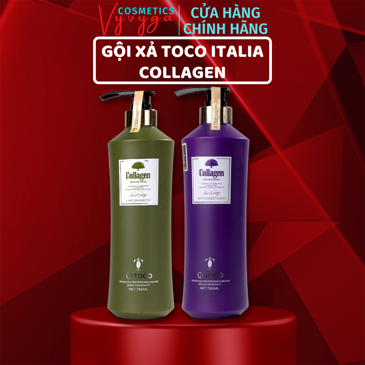 Cặp dầu gội dầu xả collagen toco italia 785ml chính hãng – phục hồi, kích thích mọc tóc, mềm mượt gx18
