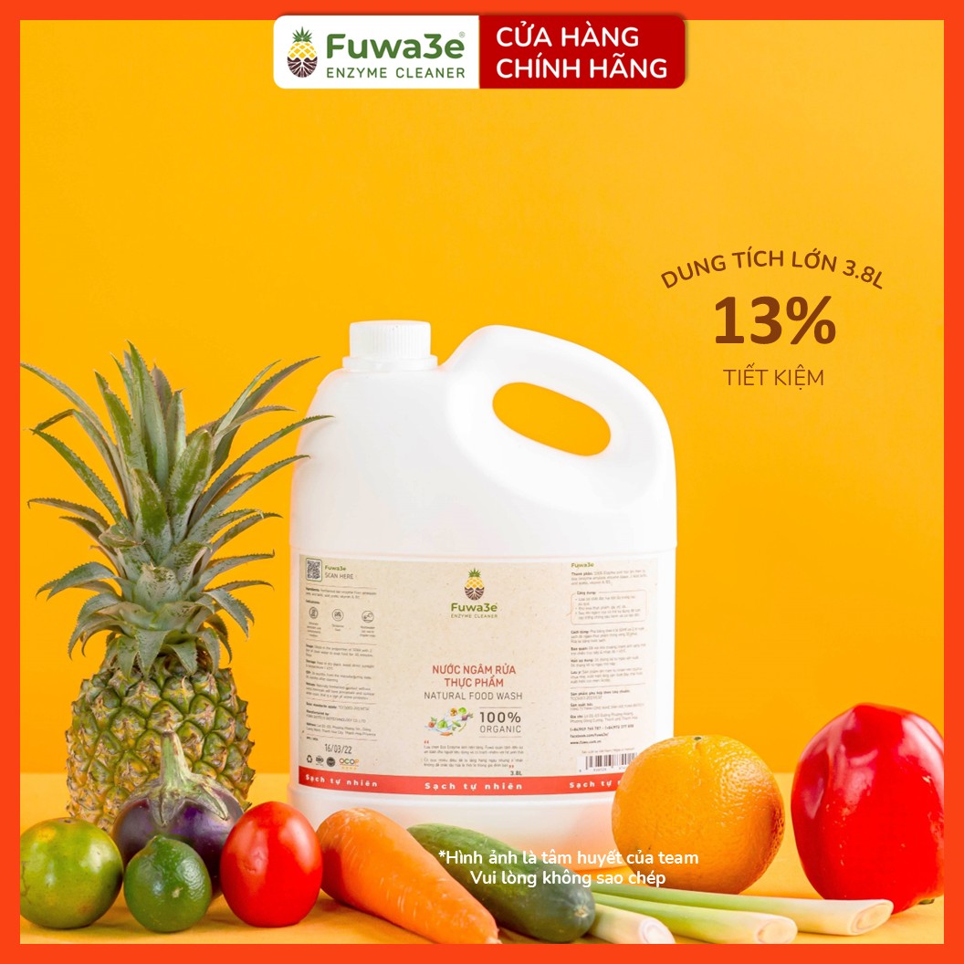 Nước ngâm rửa rau củ quả FUWA3E enzyme sinh học từ dứa 3.8L- làm sạch thực phẩm