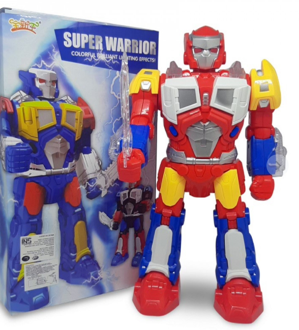 Đồ chơi robot chạy pin aa có kèm nhạc đèn cực kì vui nhộn - đồ chơi siêu robot di chuyển tự động kèm nhạc đèn kích thước 32 cm - đồ chơi giá rẻ