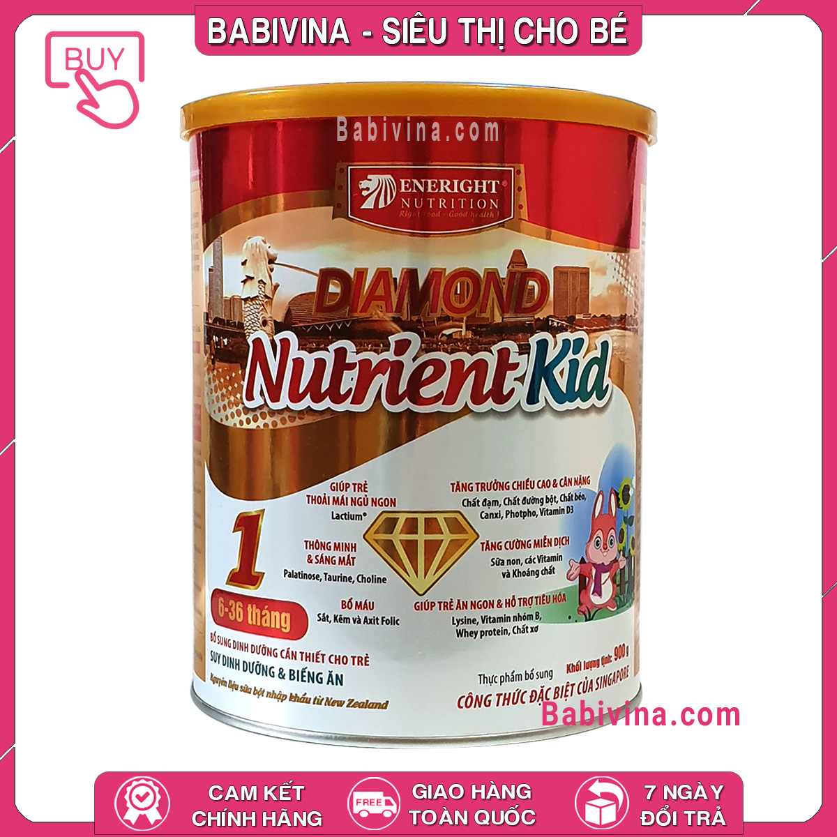 Sữa Diamond Nutrient Kid 1 900g Trẻ 6-36 Tháng Tuổi, Biếng Ăn, Chậm Lớn
