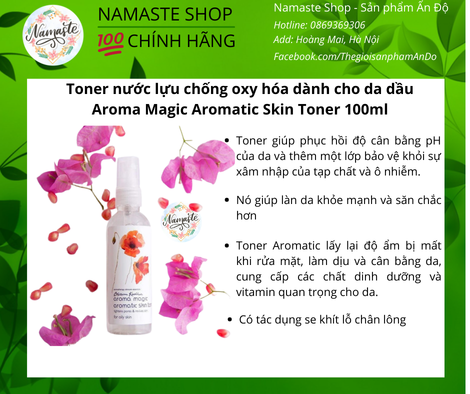 Aromatic Skin Toner 100ml - Toner Nước Lựu Làm Dịu & Cân Bằng Da