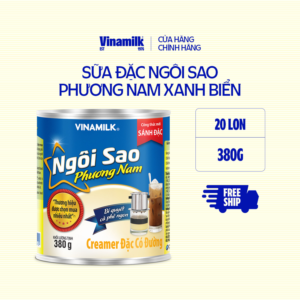 Bộ 20 hộp Creamer sữa đặc Ngôi Sao Phương Nam xanh biển