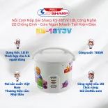 Nồi Cơm Nắp Gài Sharp KS-18TJV 1.8L Công Nghệ 2D Chống Dính - Cơm Ngon Nhanh Tiết Kiệm Điện Chính Hãng Nhật Bản