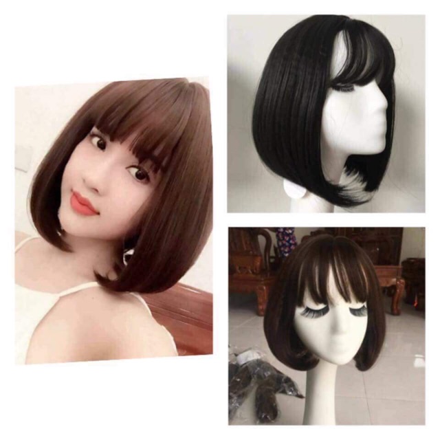 Tóc giả vic nguyên đầu ngắn mã D30 - Hình thật