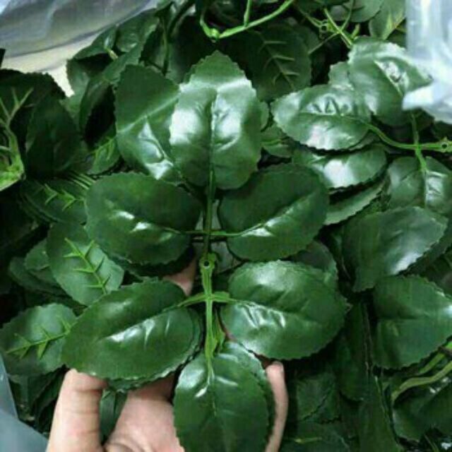 Lá hoa hồng nhựa làm hoa giấy nhún hoa hồng sáp