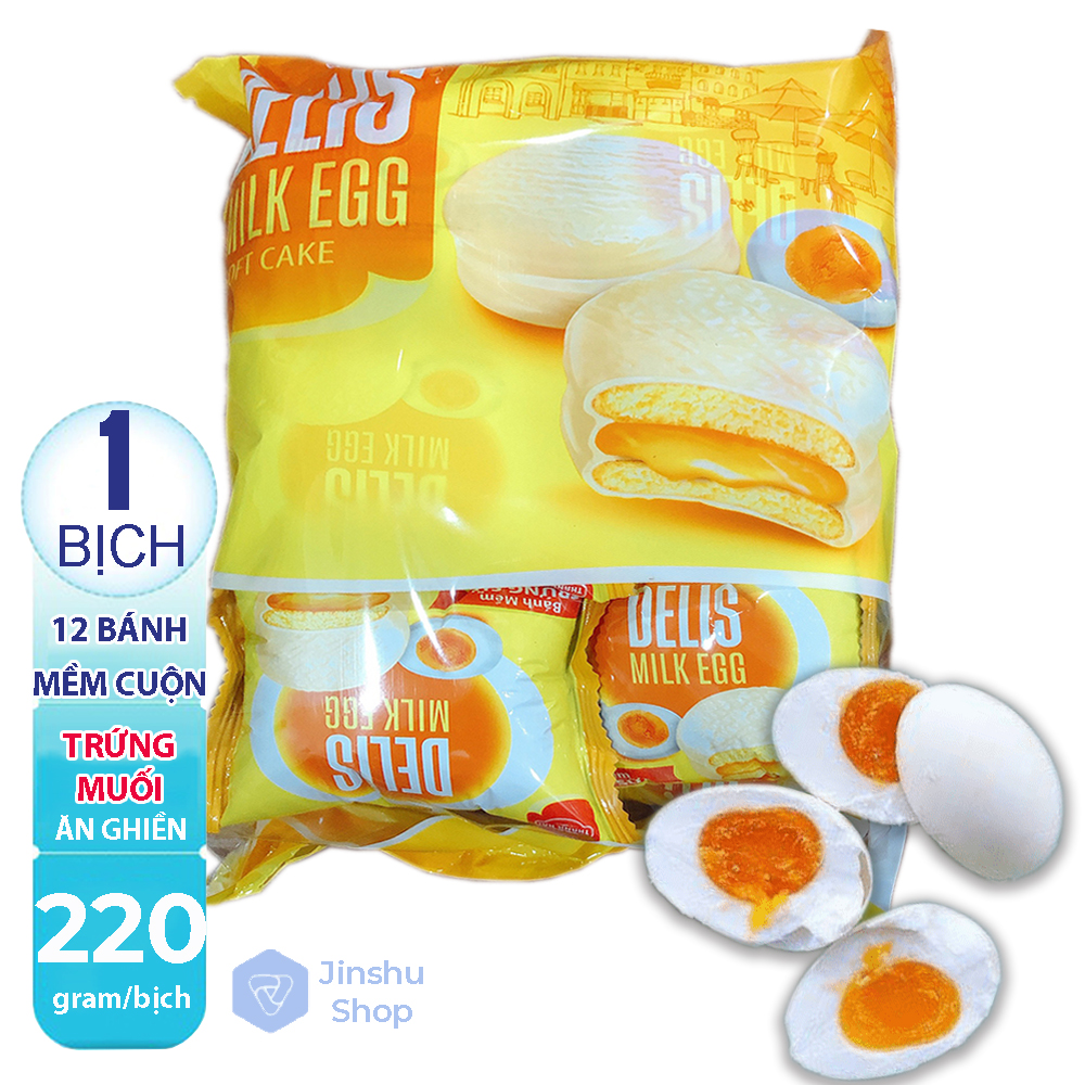 [HCM][ BÁNH NGON THƠM TRỨNG MUỐI ] 01 Bịch x 12 gói  (220gr) Bánh mềm cuộn Trứng  Cuộn Bắp Sữa Cherry  cuộn Dưa lưới cuộn Dâu Thanh Hải (Date: 12 tháng) - Giao hàng ngẫu nhiên.-[ 12.12 Hot Deals ]