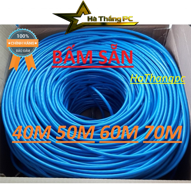 DÂY MẠNG INTERNET CAT6 bấm sẵn 2 đầu 50m 60m 70m - CHÍNH HÃNG