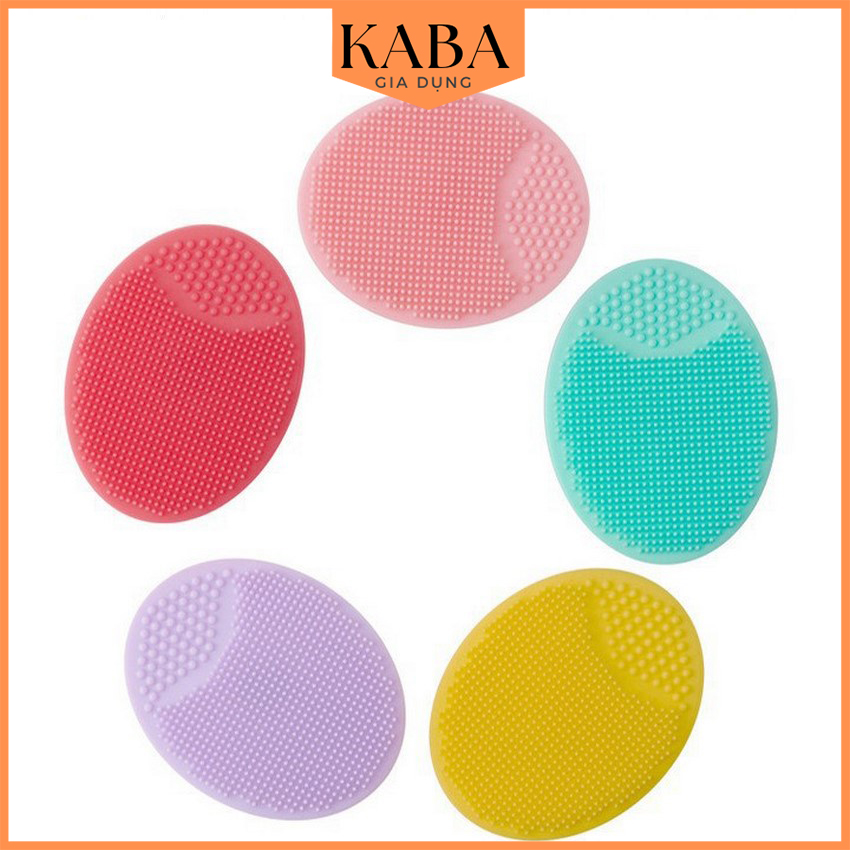 Miếng silicon rửa mặt miếng rửa mặt hình oval gai mềm mại tẩy tế bào chết KABA
