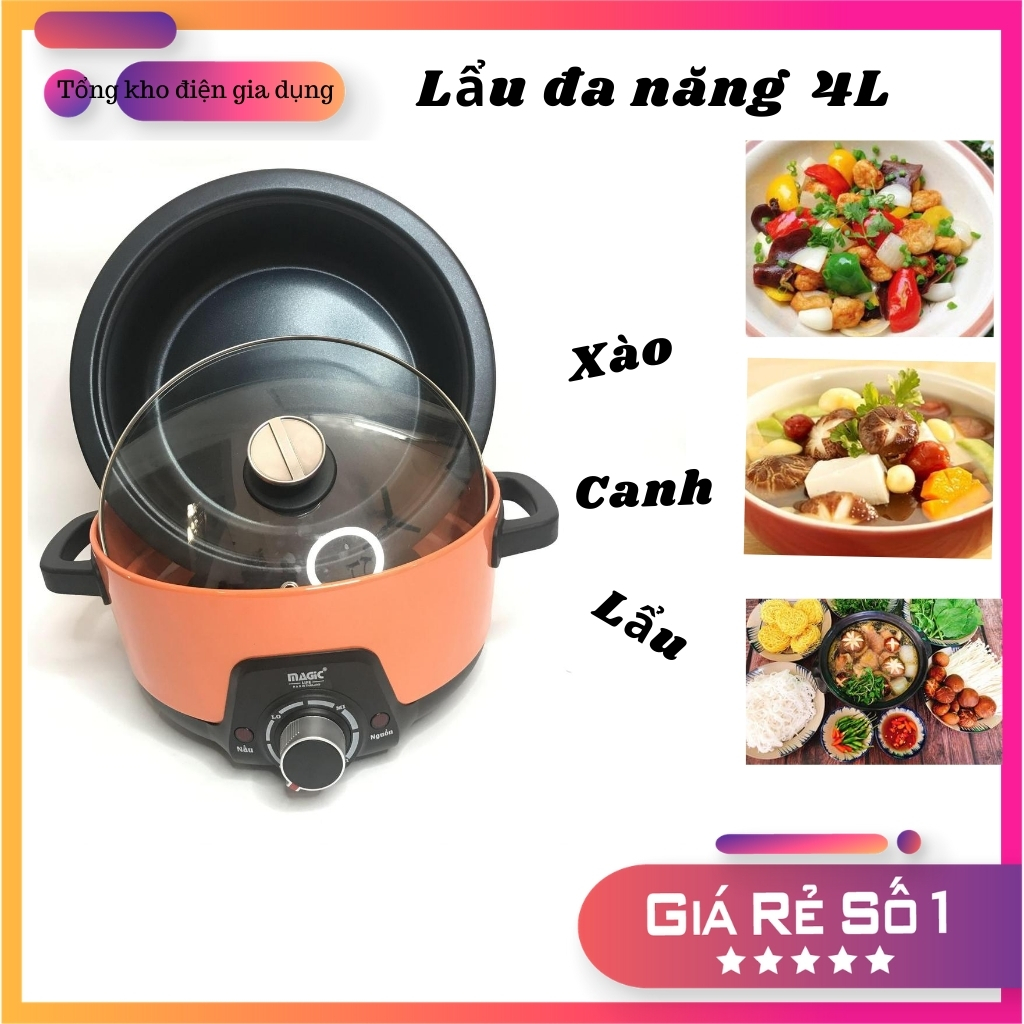 Lấu Điện Đa Năng Magic MG 299- Lòng Rời Cao Cấp- Dung Tích 4L- BH 12 tháng