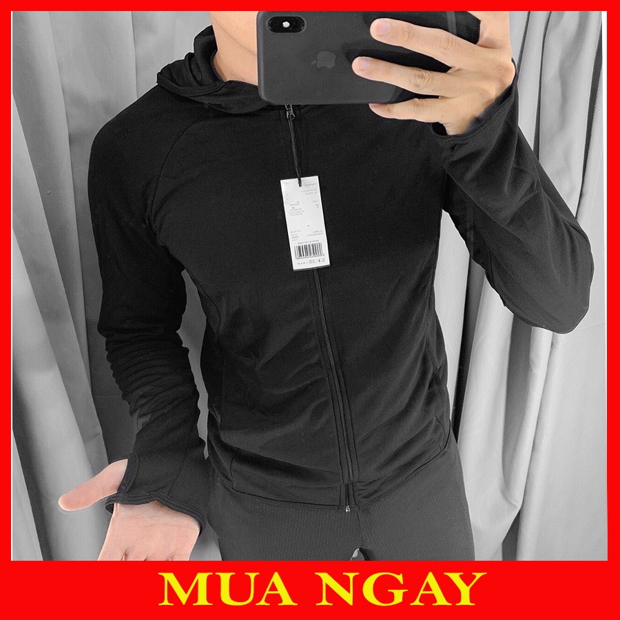 Áo Khoác Chống Nắng Nam Thun Lạnh Uni Giá Rẻ Vải Siêu Mát Che Bàn Tay Xỏ Ngón Có Mũ Rộng Khóa Kéo 4 Túi Chống Tia UV Thời Trang Nhiều Màu Đen Có Khẩu Trang Laroma Vải Bò Kẻ Caro