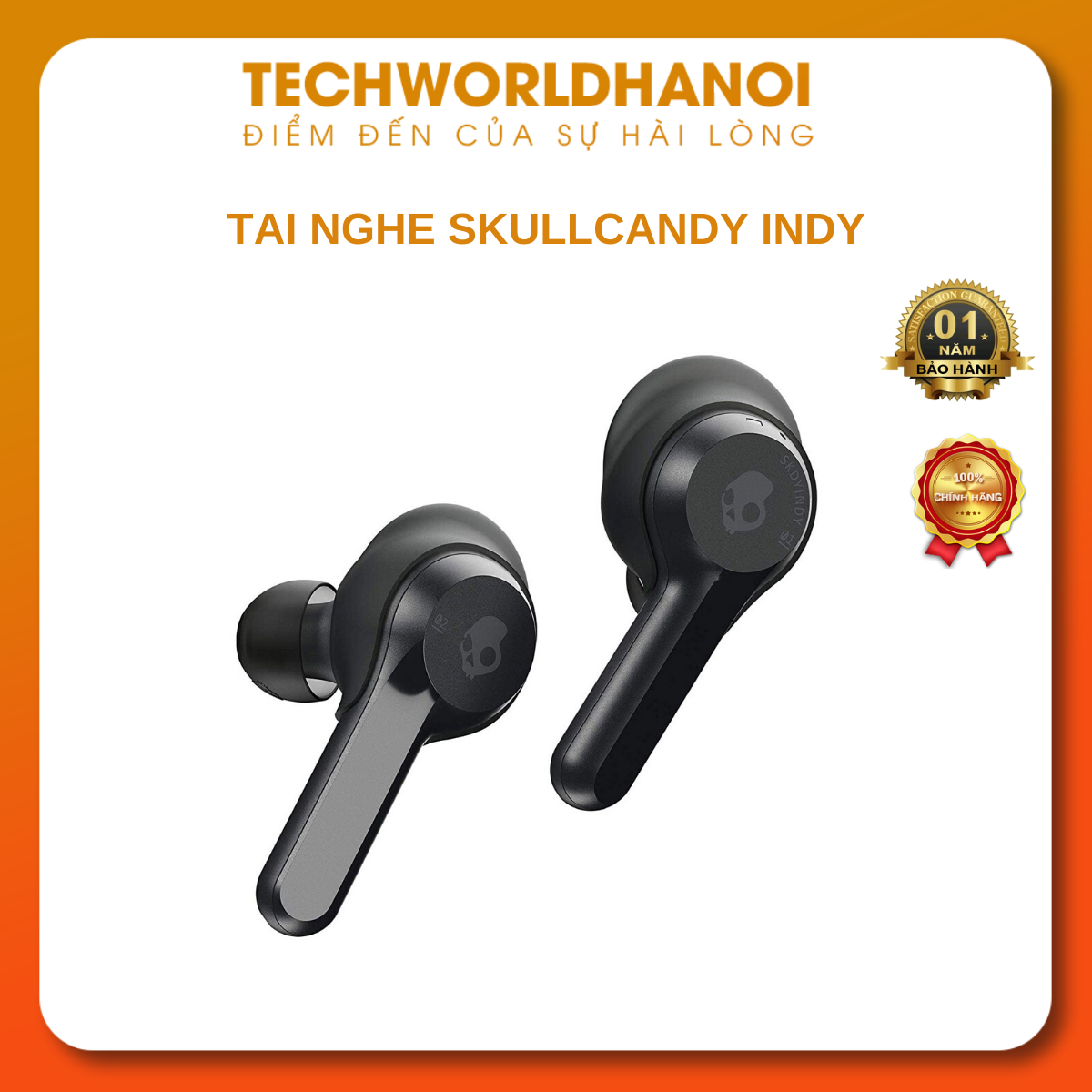 Tai nghe True Wireless Skullcandy Indy Black | Hàng chính hãng