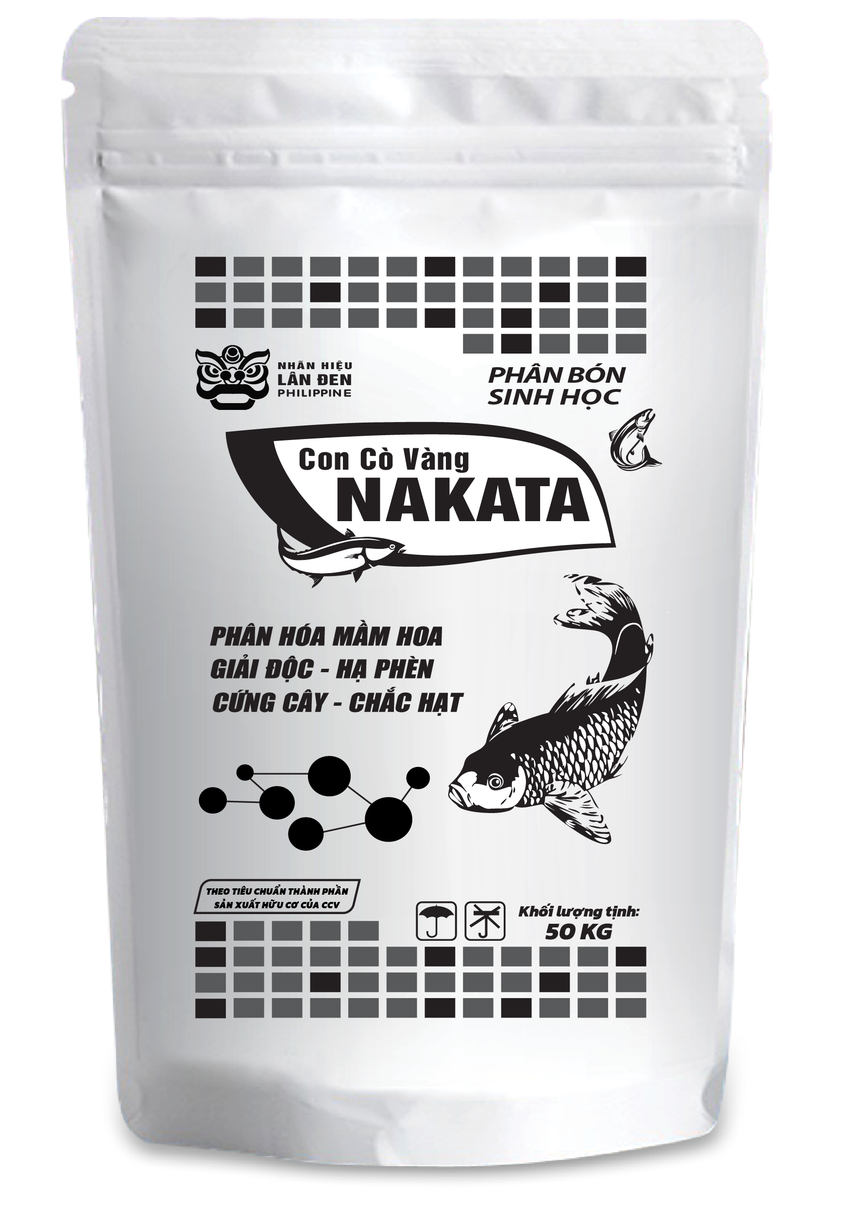 Phân bón kích thích ra rễ , kích thích ra hoa, đậu quả -Lân Đen Humic đạm cá Philippine CCV