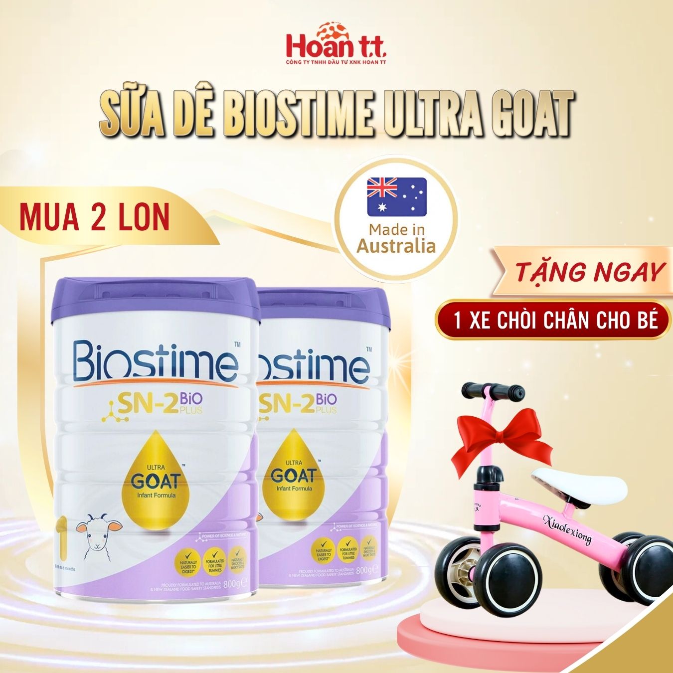 Sữa Dê Tăng Khả Năng Hấp Thu Cho Bé Biostime Ultra Goat Số 1 - Sữa Bột Giúp Cân Bằng Hệ Tiêu Hóa Hộp