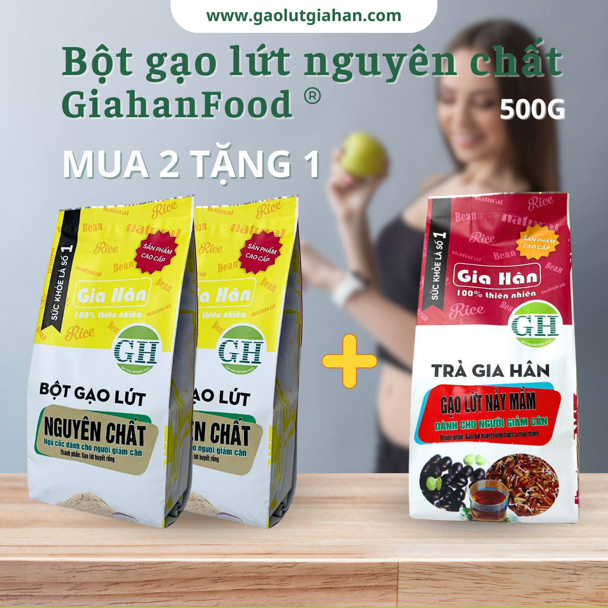 Bột gạo lứt ,giảm cân,giảm mỡ bụng GIAHAN FOOD [ 500g ] bột giảm cân tại nhà, hiệu quả, an toàn, làm từ gạo lứt huyết rồng, gạo hướng hữu cơ.