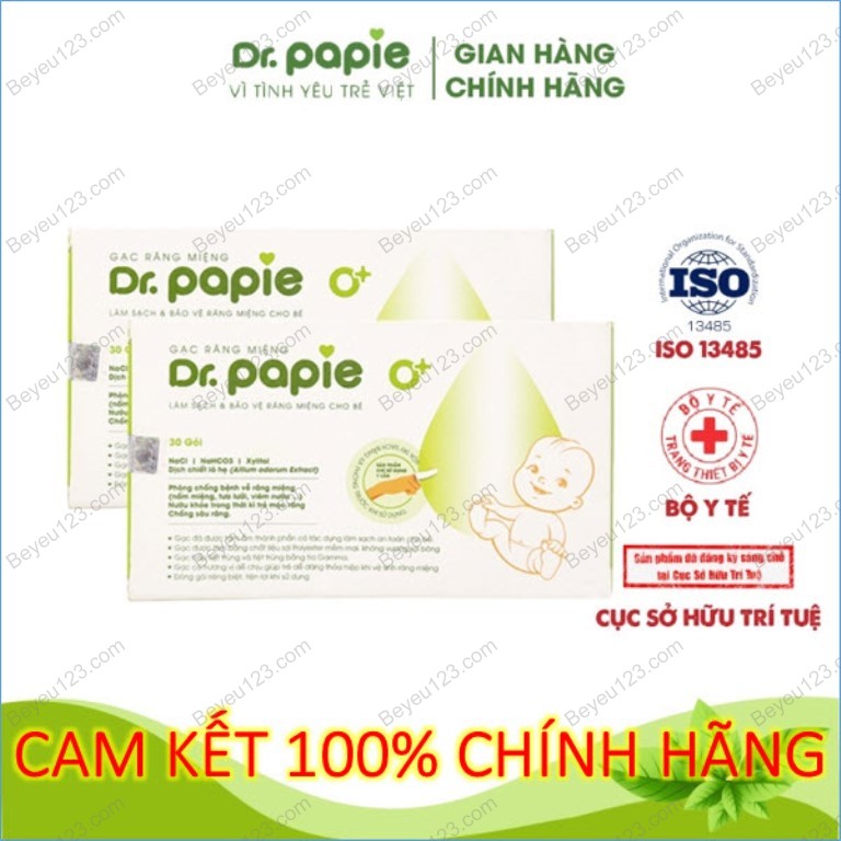 2 hộp - 60 gạc rơ lưỡi dr papie - vệ sinh răng miệng cho bé - dr. papie