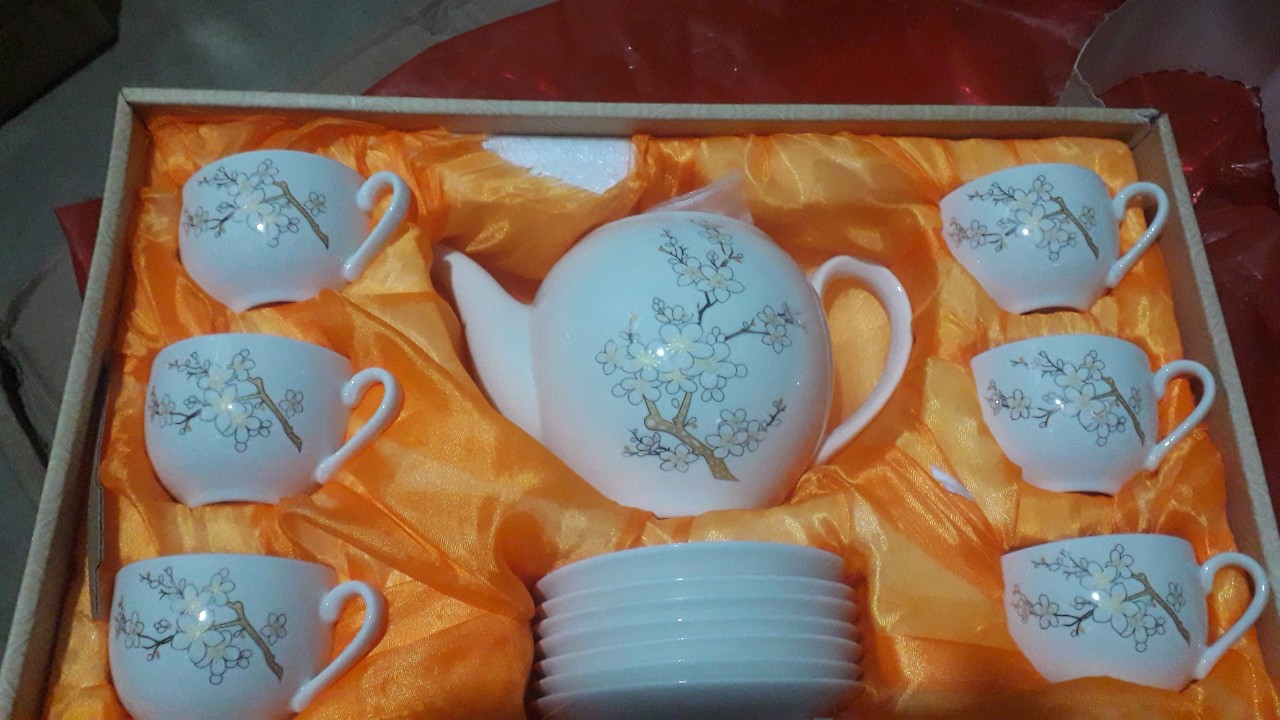Bộ ấm chén uống trà Thạch Thảo sứ Camellia Korea Style