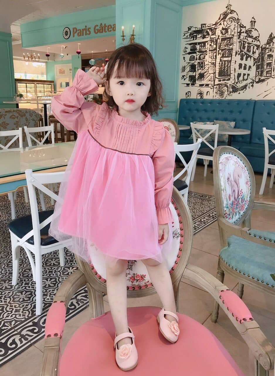 Váy công chúa cao cấp cho bé gái 6-16kg Siêu phẩm váy BABYDOLL - Đầm xinh dài tay cho bé gái (Ảnh thật)