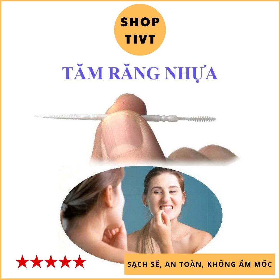 Hộp tăm nhựa mang theo người để vệ sinh, làm sạch khe răng an toàn, hiệu quả, tăm nhựa nguyên sinh không lo ẩm mốc, hộp tái sử dụng-TIVT