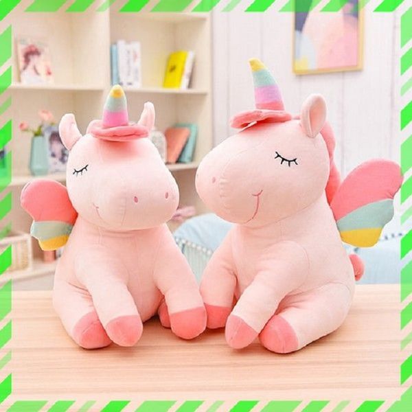 Gấu bông unicorn - thú bông ngựa Pony 1 sừng - kỳ lân - OTC071
