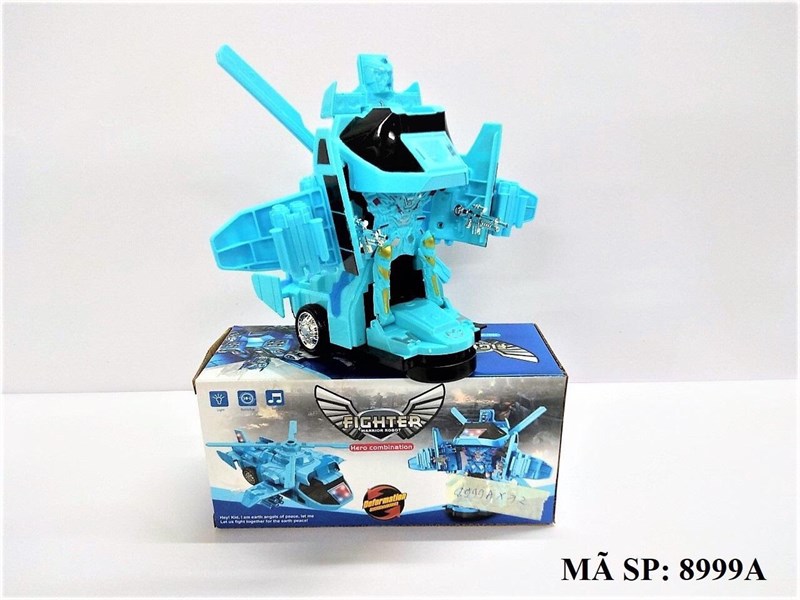 [HCM]Hộp đồ chơi máy bay pin biến robo Fighter Warrior robot 8999A