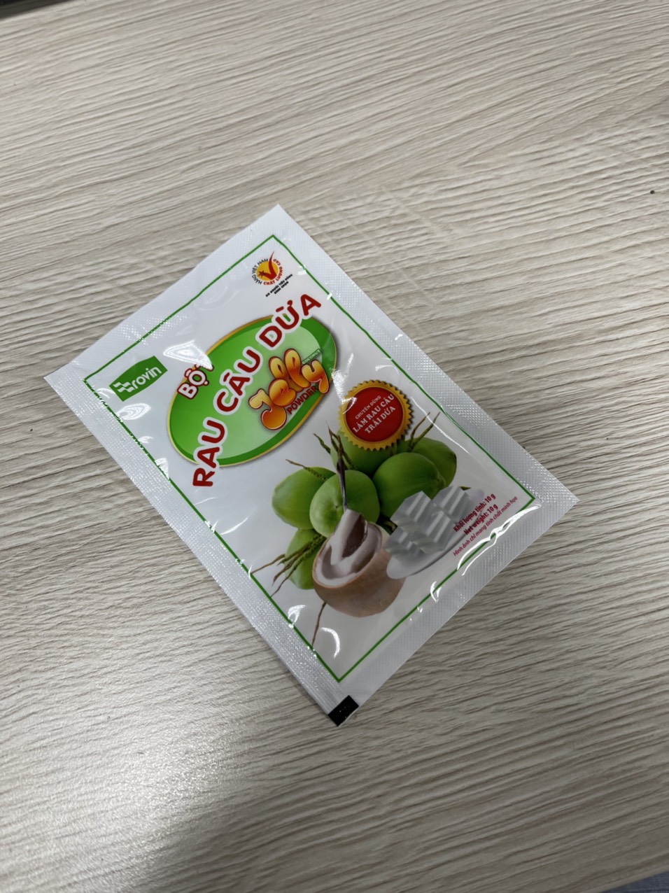 Bột Rau Câu Dừa Jelly Rovin Hoàng Yến 10g