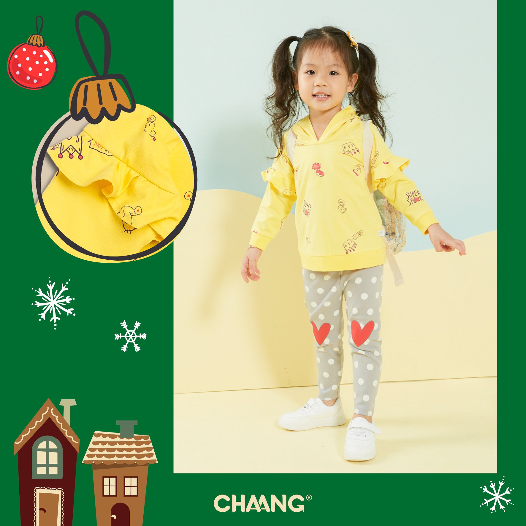 [CHAANG] ÁO CÓ MŨ DÀI TAY BÉ GÁI
