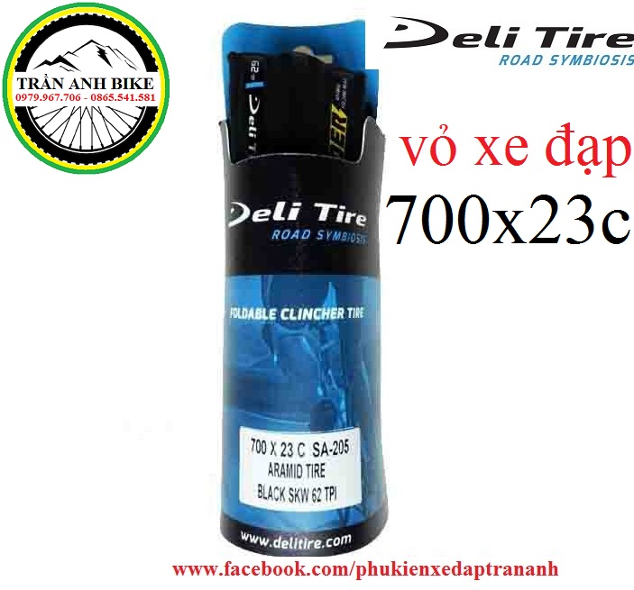 Vỏ lốp gấp xe đạp deli tire aramid speeder 700x23c